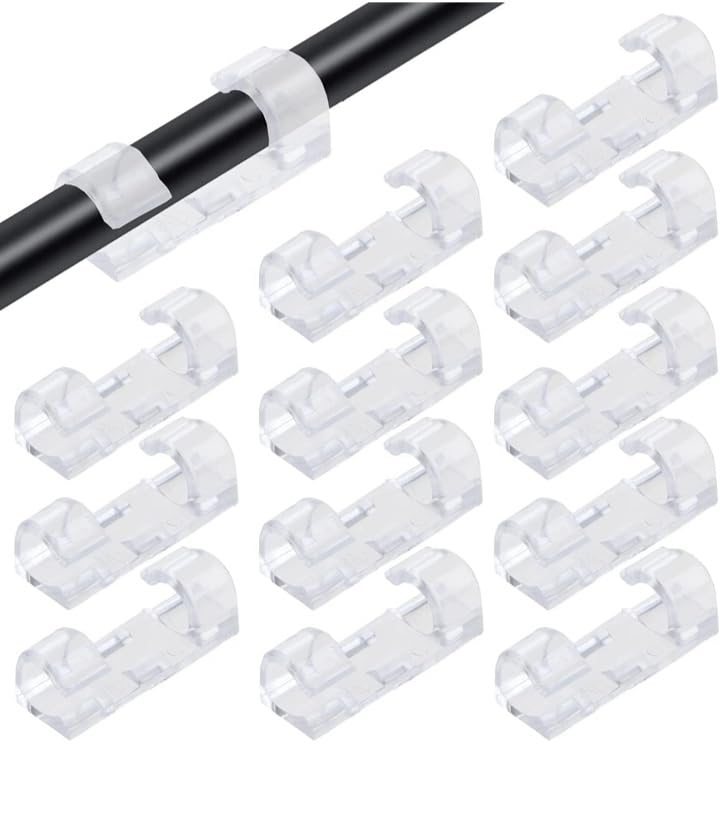 Biktarvy 20Pcs Self Adhesive Cable Management Clips, Cable Organizers Sticky Wire Clips Cord Holder for TV PC Laptop Ethernet Cable Desktop Home Office (,Transparent Cable Clip (B0D773N44N) Amazon Price History, Amazon Price Tracker