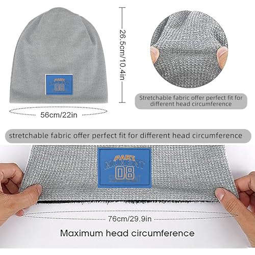 Bonnet gaufré intérieur peluche de haute qualité gris clair - 3