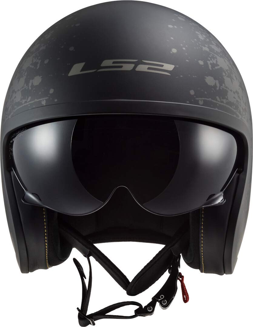 LS2, Casco Moto Jet SPITFIRE BLACK FLAG Matt Black Titanium, L
