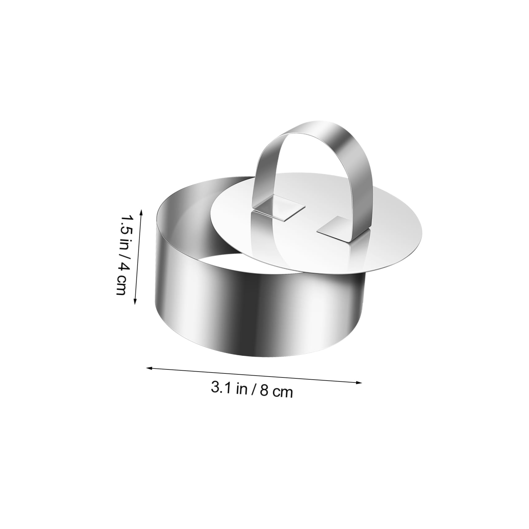 BESTonZON Formine per Dolci in Acciaio Inossidabile 8 Set Anelli da Cucina Rotondi Solidi e Antiruggine per Pasticceria Professionale e Ristoranti