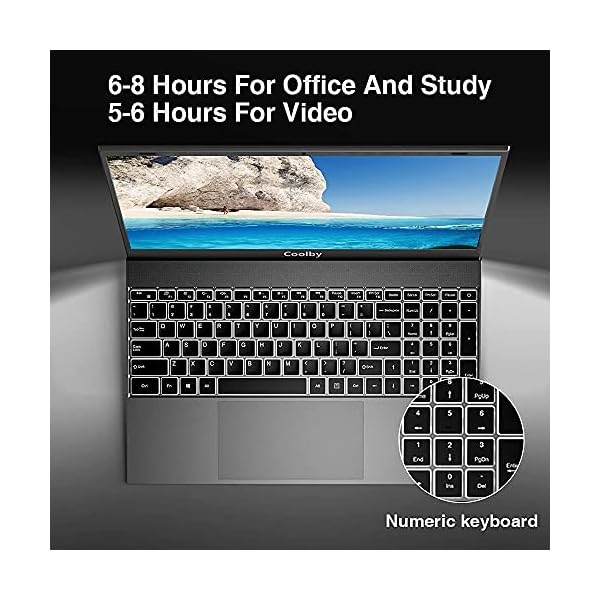 Coolby Windows 10 Pro Laptop, 15.6 inch 1920x1080 IPS Screen, 8GB DDR4 RAM / 256GB SSD Laptop Computers, Intel J4125 Quad-Core Processor, Support Update Windows 11, Dual WiFi, BT, Full Size Keyboard