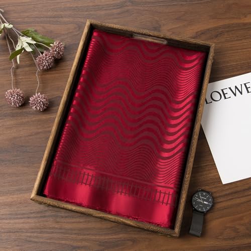 Image of 35 inch Men's Large Square Jacquard Scarf - Cowboy Wild Rugged Style, With Gift Packed
