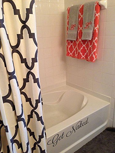 Dnven Get Naked Wall Decals Bathroom Sign Words Letters Quotes Wall Vinyl Arts Stickers Diy Glass Mirror Decals Living Rooms Black 22 Inches X 5.5 Inches #TOP1
