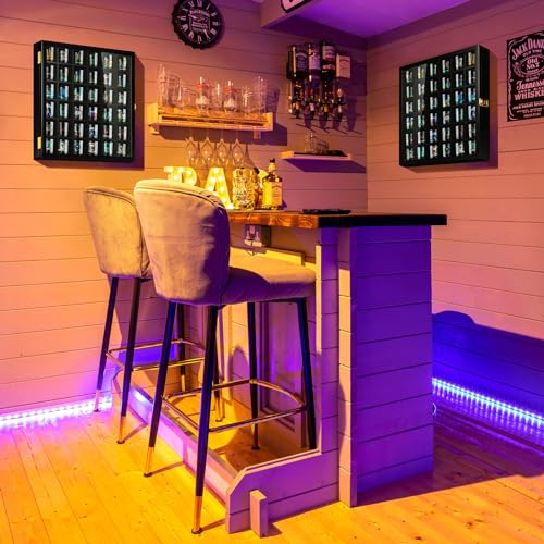 Image of TJ.MOREE Shot Glass Display Case 36 Slots Glass Display Holder Wall Mounted | Fits Standard Size Shot Glasses