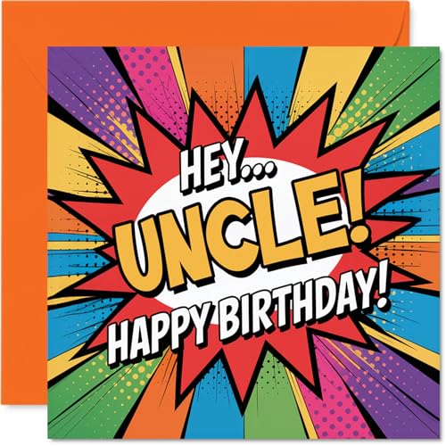 Carte d'anniversaire ludique pour oncle, Pleine d'énergie bande dessinée