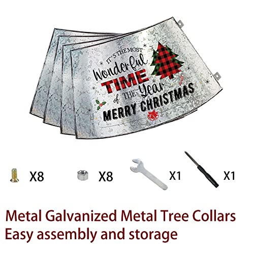 Pinata Christmas Tree Collars For Artificial Trees, Galvanized Tree Collars, Farmhouse Metal Tree Ring Tree Skirt Christmas Decorations For Trees thumb #6