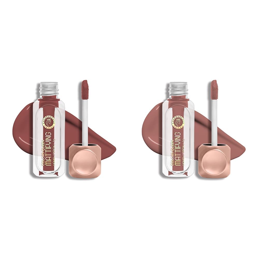 Mattifying Liquid Lipstick for Women Combo Pack of 2 | Long Lasting Liquid Matte Lipstick | Transfer Proof & Waterproof Lipstick Enriched with Vitamin E