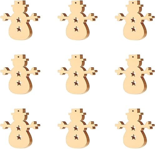 Miniatura 8 de 100 piezas de rebanadas de madera, adornos de madera de Navidad sin terminar, adornos colgantes, manualidades para arte, manualidades, decoración de