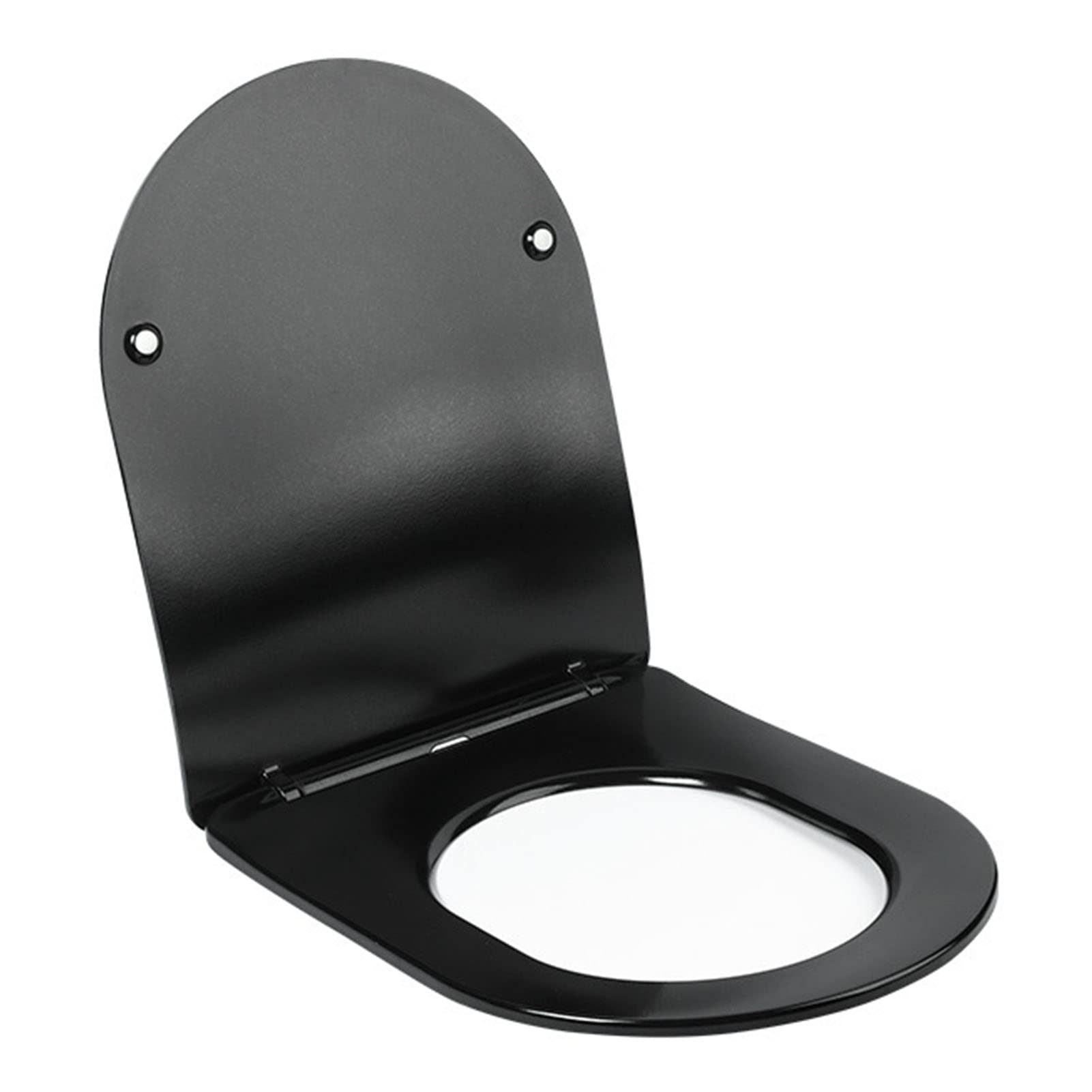 Dxpsxjl Black Extended White Soft Close Toilet Seat, Cover Cover Hinges, Adjustable, Lightweight, Durable, Portable, User-Friendly, Compact, Elongated, Color