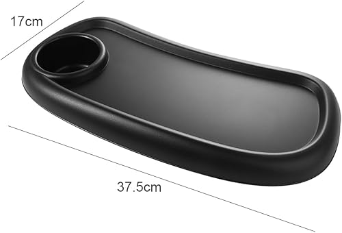 Miniatura 5 de Leadigol Bandeja de aperitivos para cochecito con soporte para tazas, mesa de cena para cochecitos de bebé, práctica bandeja para cochecito,