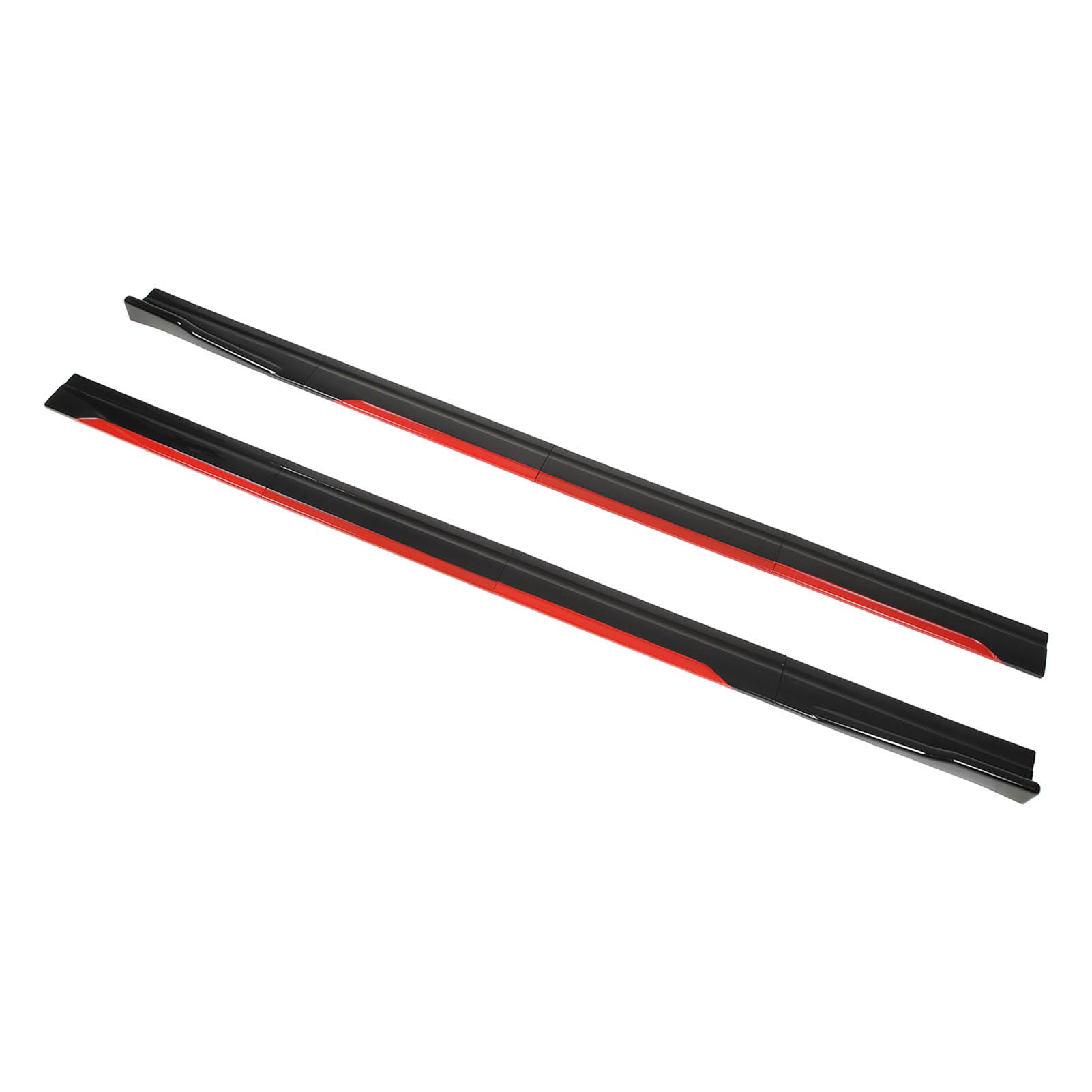Jupes latérales pour voiture, jupe latérale de style de carrosserie de voiture, séparateurs de garniture rouge noir brillant diffuseur Winglet universel pour véhicule