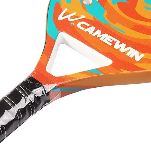 Kit 2 Raquetes Beach Tennis Profissional de Fibra de Carbono Ultra Leve (Verde-Laranja)
