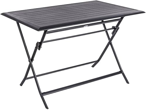Azua, table pliante rectangulaire 4 places aluminium époxy Hespéride