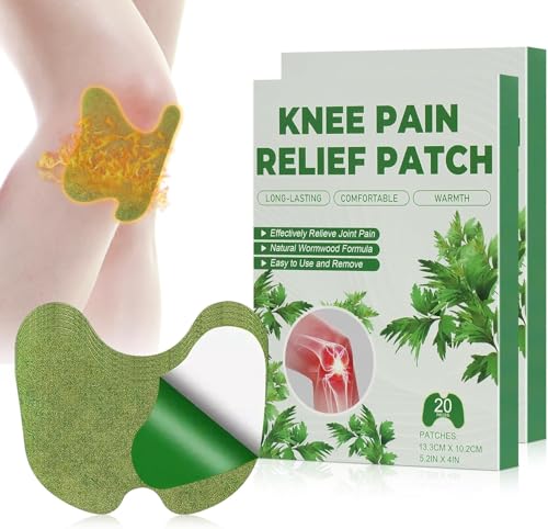 Robofun 40 Stück Wärmepflaster Knie Pain Relief Patch mit Ingwer & Wermut Moxibustion Schmerzlinderungspflaster Wermutpflaster Schmerzpflaster für Knie Rücken Nacken und Muskelkater