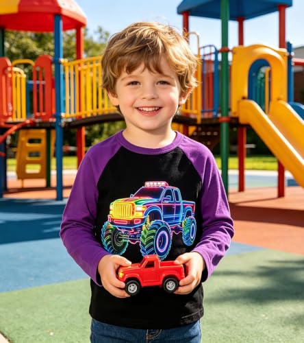 Image of Boys Construction Long Sleeve Raglan T-Shirt for 2-6 Years