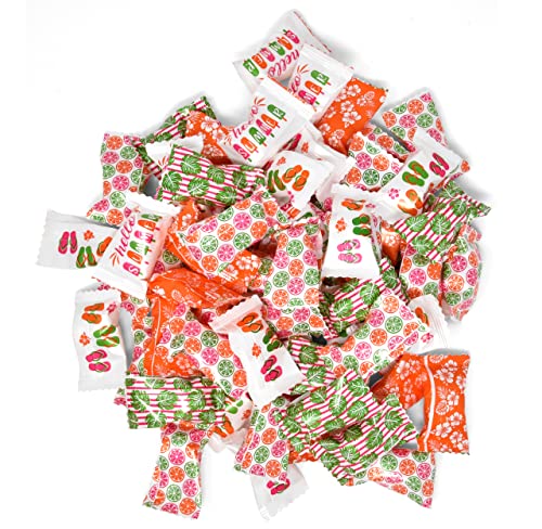 Summer Beach Butter Mints Candies Bag 100 Count Individually Wrapped Mint Candy 13 Ounce Bags Goodies Treat Tropical Aloha Hawaiian Luau Hibiscus Pool Baby Shower Birthday Ice Cream Party Supplies #TOP1