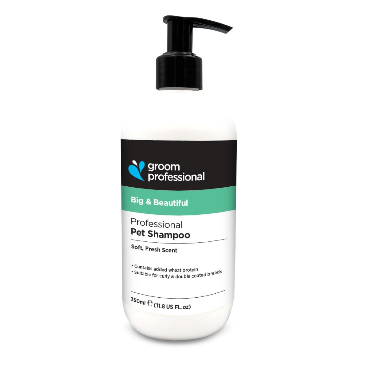 GROOM PROFESSIONAL Big & Beautiful Volumising Dog Shampoo - Deep Cleansing Formula for Smelly Dogs - Wheat Protein to Strengthen Hair & Increase Coat Volume - Ideal for Woolly or Thick Coats, 350ml