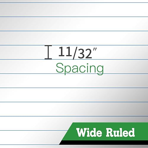 Miniatura 5 de Bloc de notas legal de 8.5 x 11 pulgadas, bloc de notas con rayas anchas, papel blanco reciclado, paquete de 6, 50 hojas por bloc, bloc de notas