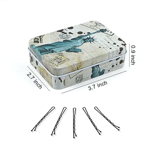 Miniatura 6 de Alfileres largos negros para cabello grueso, 2.75 pulgadas Jumbo Bobby con estuche, horquillas extra grandes para moños, horquillas de estilo de