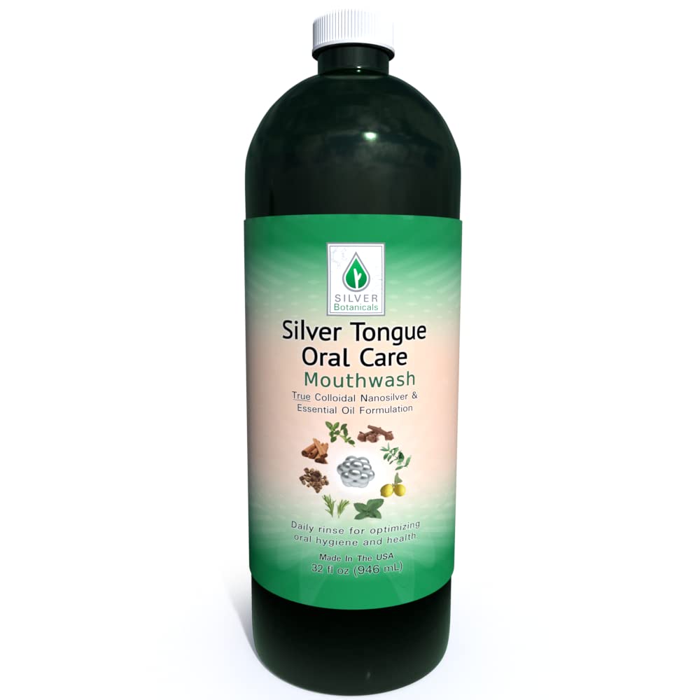 Silver Tongue Oral Care All Natural Colloidal Silver Mouthwash, 32 oz