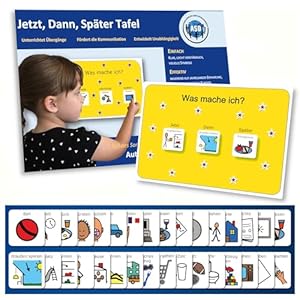 Autismus/ADHS Hilfsmittel Jetzt, Dann, Spätertafel mit 32 Karten