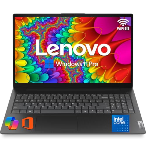 Image of Lenovo 2026 V15 Slim Laptop | 15.6 inch FHD Display | Efficient Intel Quad-Core Processor | 16GB DDR5 RAM | 512GB SSD | Wi-Fi 6 | Ethernet(RJ45) | Long Battery Life | Win 11 Pro | MS 365 for the Web