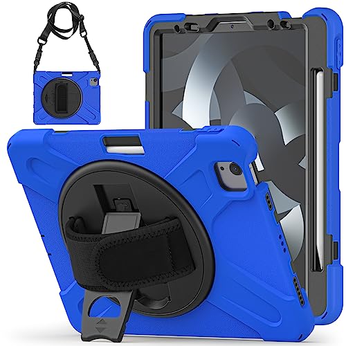 Funda para iPad Air 4 de 10.9 pulgadas con portalápices y carcasa rugosa 360
