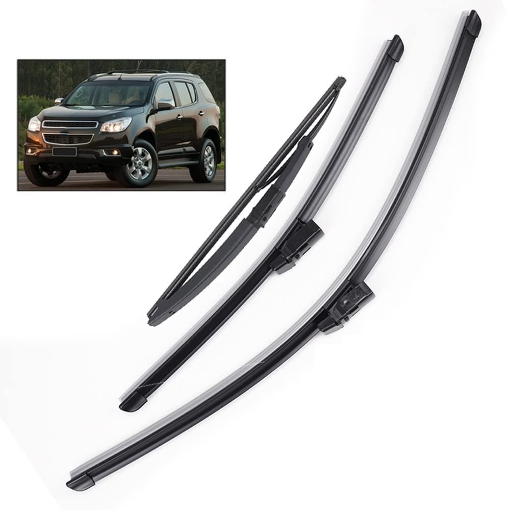 OEM Quality 3Pcs/set Front Rear Windscreen Wiper Blades For Chevrolet TrailBlazer RG 2019 2018 2017 2016 2015 2014 2013 2012 22"18"12" Perfect fit for windshields
