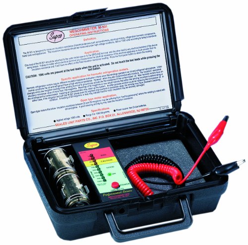 Supco M501 Electronic Megohmmeter with Service Case, 1000 Megohms Insulation Resistance, 1,000V Test Voltage