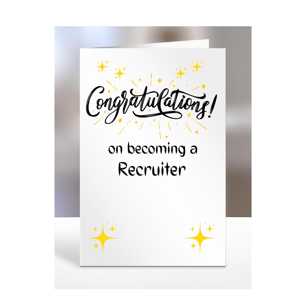 Congratulations on becoming a Recruiter, card for men, women, him, her, colleague, boss, manager, supervisor, friend, gifts or presents, A5-211b_269 — image 1