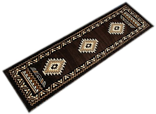 South West Native American Runner Area Rug Design Kingdom 143 Chocolate (2 Feet X 7 Feet) #TOP1