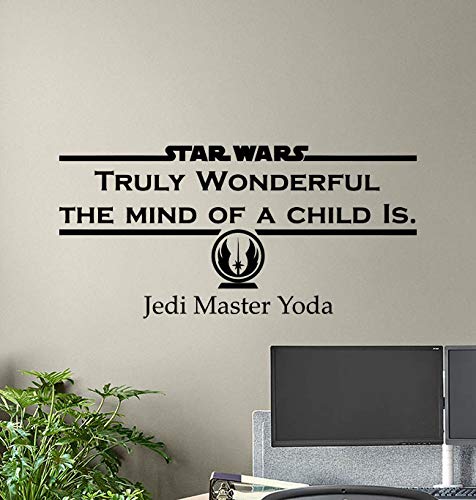 Wall Decal Truly Wonderful The Mind of A Child is Sign Jedi Master Quote Quote Poster Geek Vinyl Sticker Movie Wall Art Wall Decor Mural Print 911