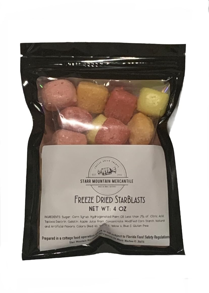 SUPER CRUNCHY Freeze Dried Starsplosions Candy 4 ounce resealable bag