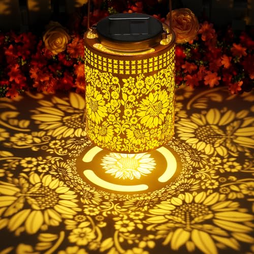 Lanternes solaires tournesol décoration extérieur lampe à suspendre