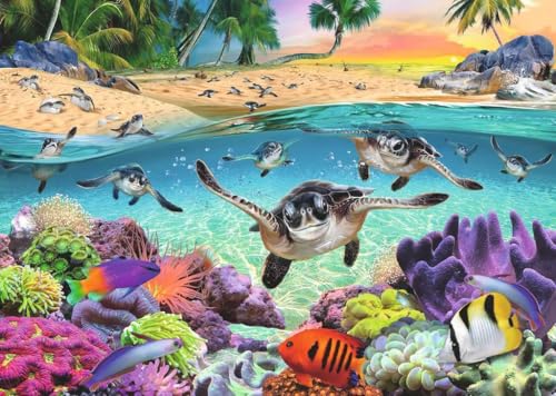 Ravensburger Puzzle 17456 - Meeresschildkröten - 500 Teile Large Pieces, Puzzlespaß mit größeren Puzzleteilen für die ganze Familie – Ansicht 2