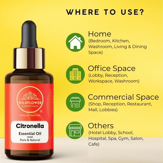 Image of Citronella Essential Oil for Diffuser and Aromatherapy, Skin, Massage, Candle and Soap Making Fragrance | Pure and Natural | Premium Grade 30ml (1 oz)