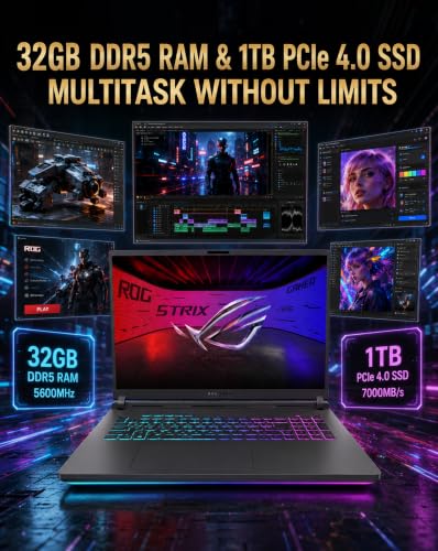 Image of ASUS ROG Strix G18 Gaming Laptop, 18 inch 2.5K 240Hz /3ms, NVIDIA RTX 5070