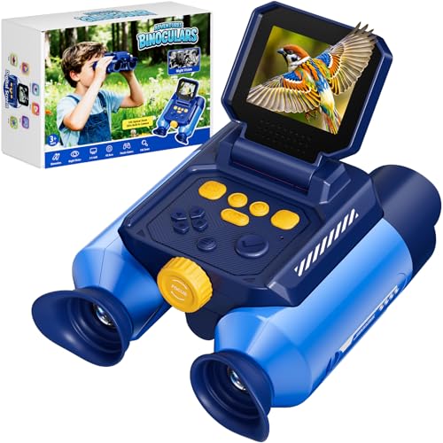 Binoculars for Kids with Night Vision - 48MP FHD Digital Camera Binoculars STEM Toy with 2.4 IPS Screen 10X Optical Zoom Rechargeable for 4-12 Years Boys & Girls Birthday Gift Outdoor Bird Watching