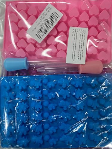 Miniatura 2 de Moldes De Silicona Para Caramelos, Gelatina Y Gominolas - 3pcs Moldes Pequeños Con 2 Pipetas