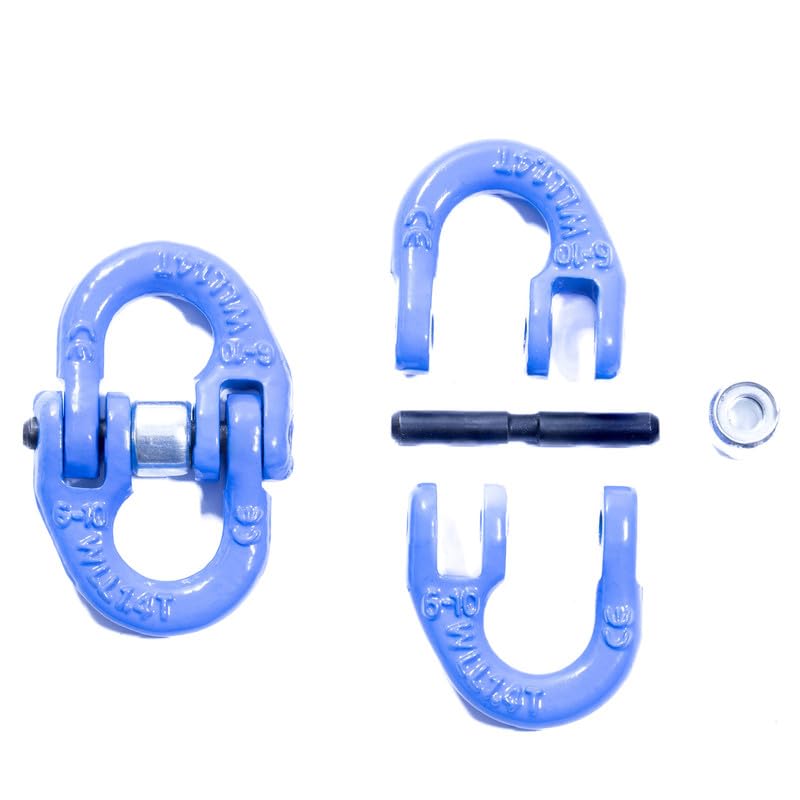 Cadena colgante de 4 hebras, 10 mm x 5 m, con gancho de horquilla, alta resistencia, cadena galvanizada, clase 10 para grúas