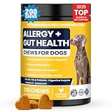 Dog Allergy Chews Probiotics for Dogs Yeast, Itchy Skin and Itchy Ears Itch Relief Immune Pre Probiotic Chews for Pet Digestive Gut Health Anti Itch Supplement for Itching and Licking Dogs Allergies