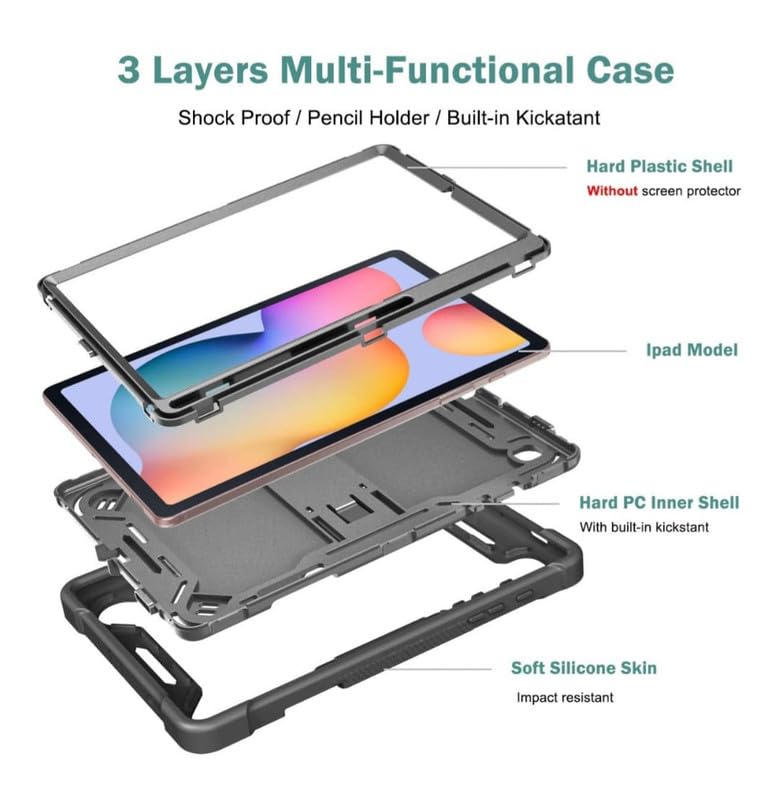 Image of WHITBULL Rugged Shockproof Heavy Duty Back Case Cover Compatible with Samsung Galaxy Tab A9 Plus /Tab A9+ / Samsung Galaxy Tab A11 Plus /Tab A11+ (11 inch) (Black)