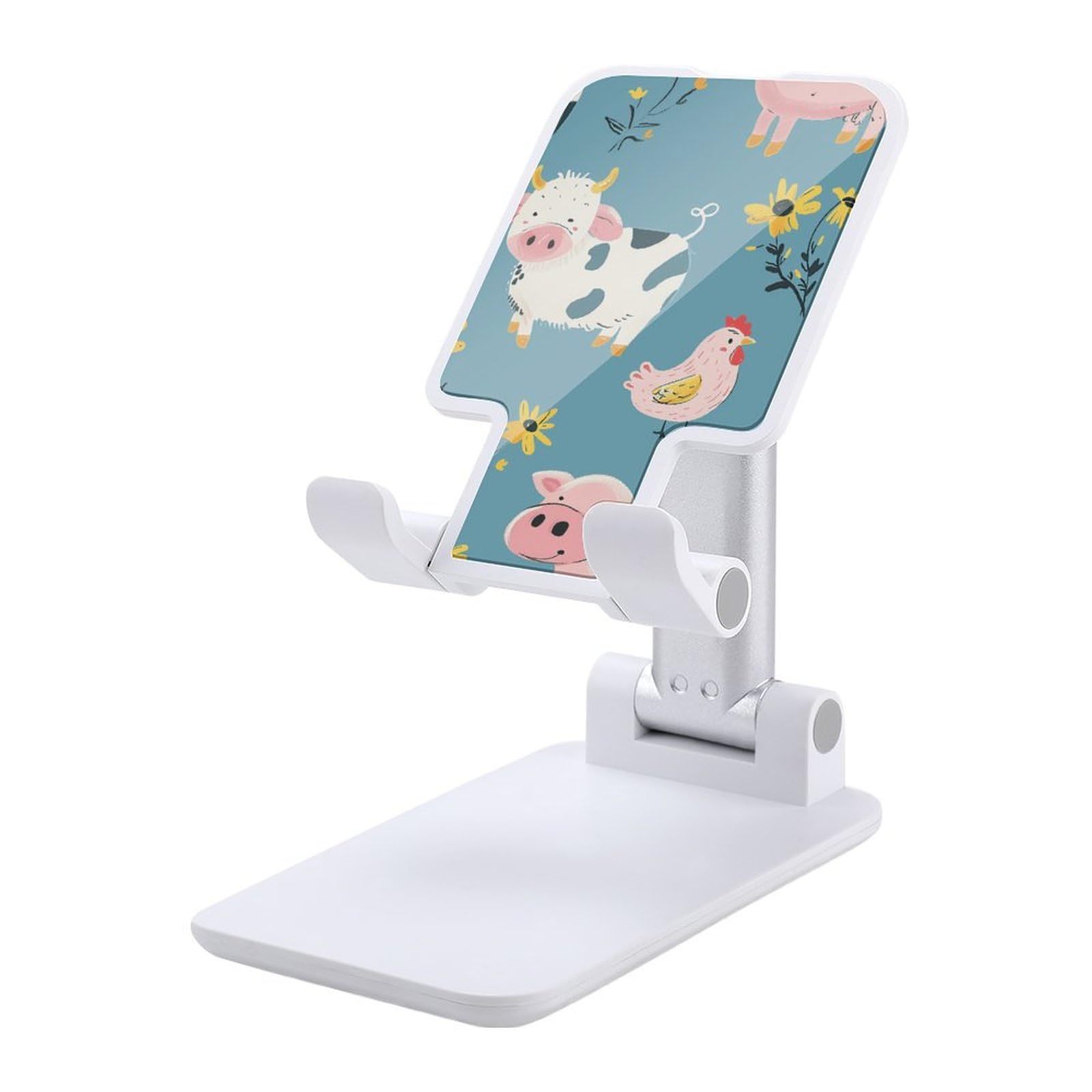 BWQMNT Cell Phone Stand for Desk Portable Phone Holder Adjustable Foldable Farm Animal Pattern Cellphone Stand Compatible with All Phones