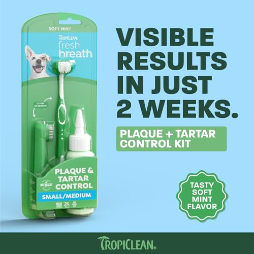 Image of TropiClean Fresh Breath Dog Tooth Brushing Kit for Small /Medium Dogs