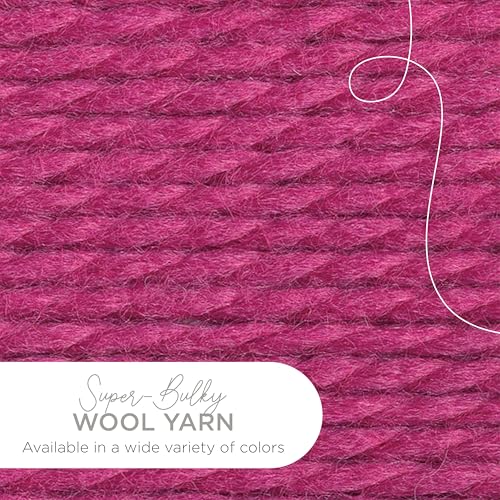 Image of Lion Brand Yarn Wool-Ease Thick & Quick Yarn, Soft and Bulky Yarn for Knitting, Crocheting, and Crafting, 3 Pack, Raspberry | Super Bulky Wool Acrylic Blend Fiber for Soft Hats, Sweaters, Chunky Blankets, Yarn for Crochet, Knitting, Crafts, Weaving