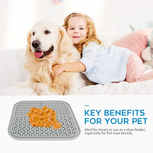 Uyhkvxf Licking Mat For Dogs And Cats,Bpa-Free Food Grade Silicone Licking Mat,Dog Licking Mat With Suction Cupsfor Dog Anxiety Relief,Cat Licking Mat,Easy Grooming And Slow Feeding（Gray） #TOP5
