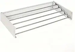 Varal Teto Retrátil Dobrável Todo de Resistente e Fácil de Instalar, Ideal para Varanda/Casa, Economiza Espaço (80 cm Com 5 Varetas)