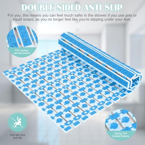 Tapis de bain 3 en 1 antidérapant avec ventouses et drainage