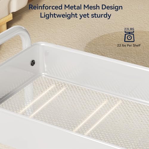 image for YASONIC Metal 3 Tier Rolling Cart - Heavy Duty Utility Cart with Locka