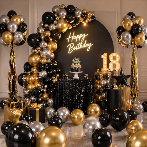 Chitidr Black Gold Party Decoration Kit Birthday Decorations - image 5